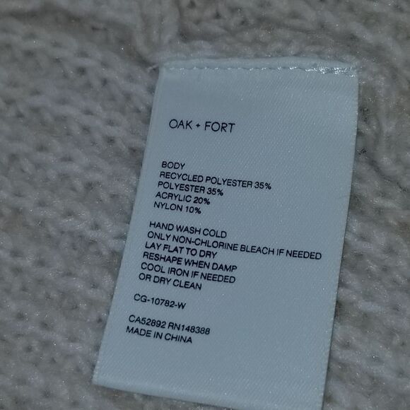 Oak + Fort Tan Chunky Knit Cardigan Oversized S-m NWT - Picture 7 of 13